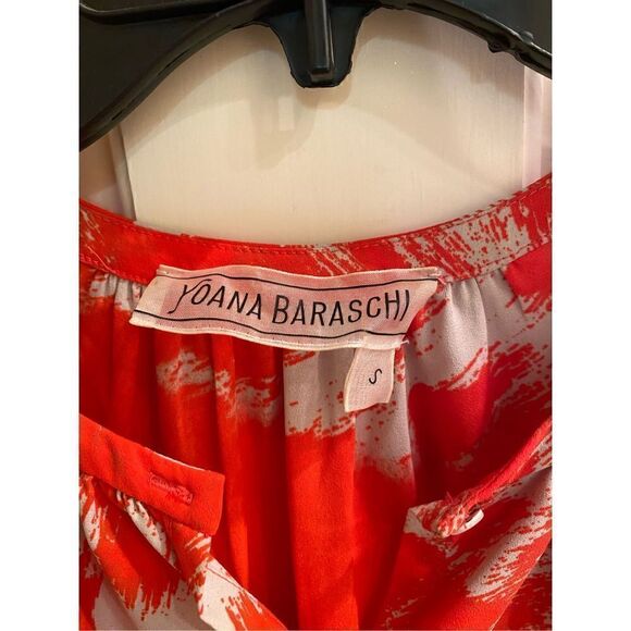 Yoana Baraschi Orange and White Flowy Top size small - Picture 2 of 6